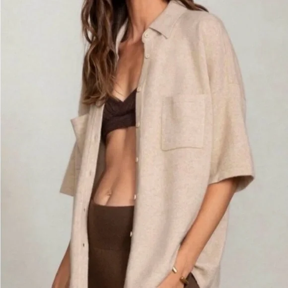 NakedCashmere Rue Button -Up Light Dusty Rose Shirt. size S - Picture 2 of 16